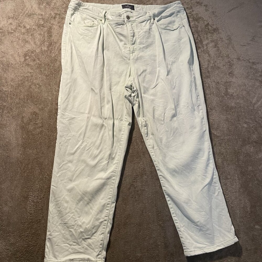 Chicos‎ So Slimming Pants Womens 3 Size XL Crop Light Green High Rise Casual